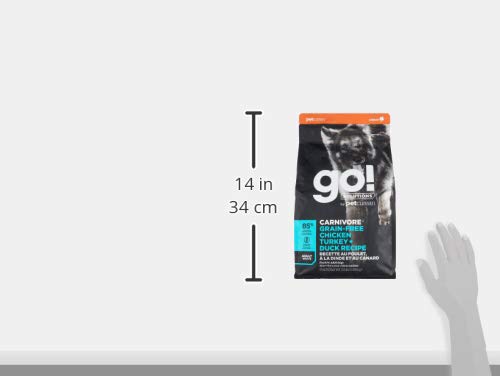 Go! Solutions Carnivore Grain Free Dog Food for Adult Dogs, 3.5 lb - Chicken, Turkey + Duck Recipe - Protein Rich Dry Dog Food -