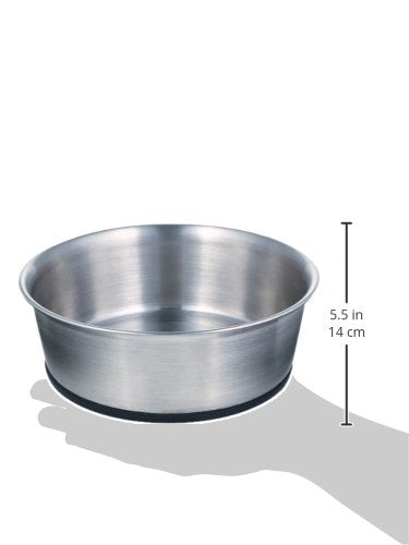 Pro Select Stainless Steel Dog Bowl With Rubber Base Sizes Vary (1 Pack), 30 Oz