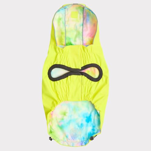 Gf Pet Reversible Raincoat - Neon Yellow With Tie Dye - Xl