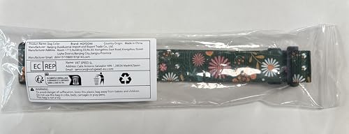 Hqyddmi Dog Collars With Soft Comfortable Adjustable Collars For Small Medium Large Dogs, Floral Pattern For Girl Boy Dogs (Gree