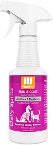 Nootie Daily Spritz Pet Conditioning Spray - Dog Conditioner For Sensitive Skin - No Parabens, Sulfates, Harsh Chemicals Or Dyes - Revitalizes Dry Skin & Coat, Japanese Cherry Blossom, 16 Oz(473 Ml)