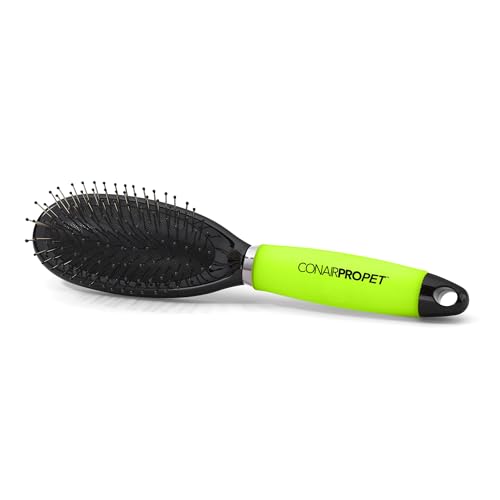 Conairpro Dog & Cat - Medium Pin Brush - Dog Brush For Shedding, Stainless Steel Round Tip Pins With Memory Grip Gel, Ideal For Medium Breeds