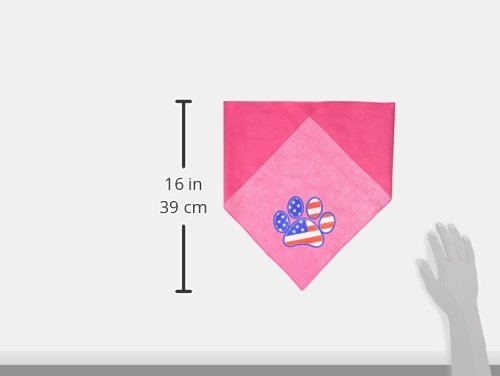 Pet and Dog Bandana Screen Printed, &quot;Patriotic Paw&quot; Light Pink Small