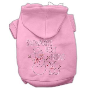 Mirage Pet Products 8-Inch Snowman's Best Friend Rhinestone Hoodie, X-Small, Pink