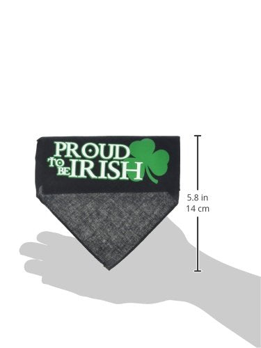 Mirage Pet Products Proud to be Irish Screen Print Bandana, Large, Black