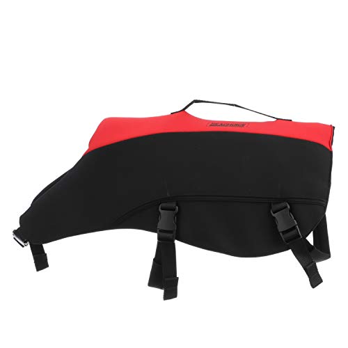 Seachoice Dog Life Vest, Adjustable Life Jacket For Dogs, W/Grab Handle, Red And Black, Size Large, 50-90 Lbs.