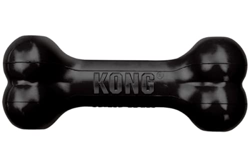 KONG Extreme Goodie Bone Dog Toy, Medium Pack of 3, Natural Rubber, Black