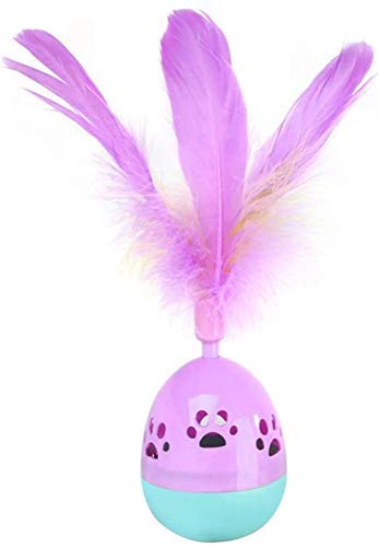 Pet Guard Interactive Cat Toy Cat Feather Teaser Toys Feather Interactive Shake Tumbler Toy (Random Color)