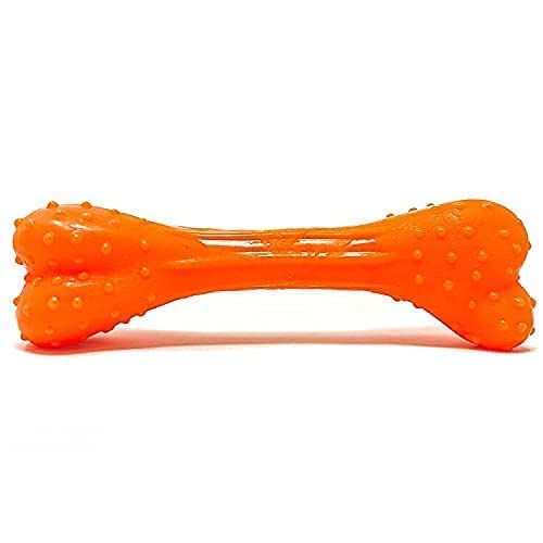 Rvpaws Puppies Interactive NonToxic Natural Hard Rubber Dental Chew Biting Teething Bone Toy For Dog & Puppies (Flavored Bone) 