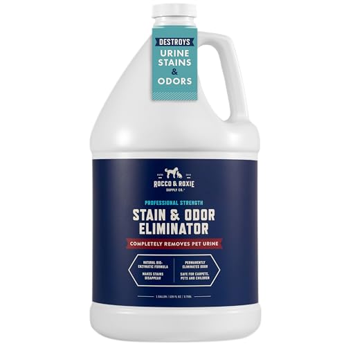 Rocco & Roxie Supply Co. Stain & Odor Eliminator For Strong Odor - Enzyme Pet Odor Eliminator For Home - Carpet Stain Remover For Cats & Dog Pee - Enzymatic Cat Urine Destroyer - Carpet Cleaner Spray