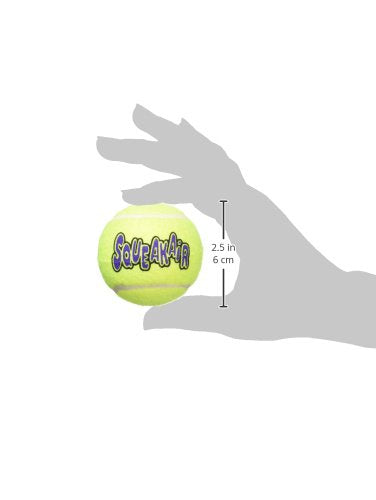 Kong - Squeakair Ball - Dog Toy Premium Squeak Tennis Balls, Gentle On Teeth - For Medium Dogs