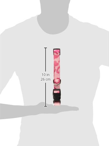 Casual Canine Camo Dog Collar, 18-26-Inch, Pink