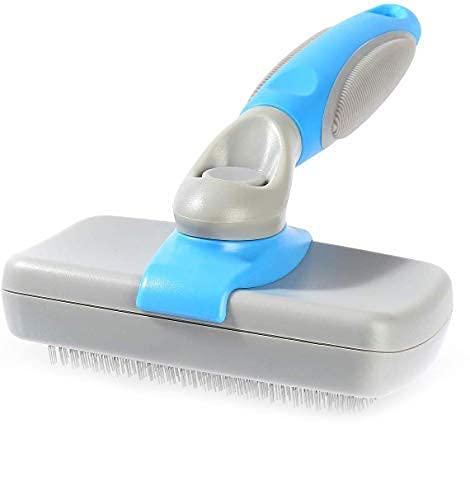 PSK PET MART Dog Grooming Plastic Slicker Brush Self Cleaning Hairfall Hair Brush for Dogs, Small/Large Hair (Colour May Vary)