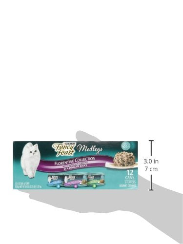 Purina Fancy Feast Wet Cat Food Medleys Florentine Wet Cat Food Variety Pack - (2 Packs of 12) 3 oz. Cans