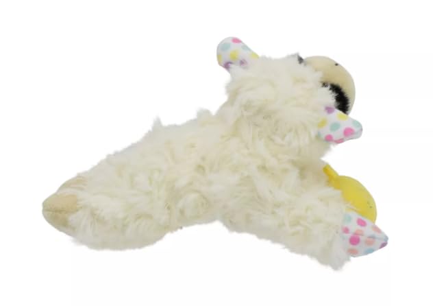 Multipet Lamb Chop Mini Spring Chick Polka Dot Dog Toy - 6''