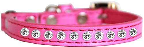 Mirage Pet Products Clear Jewel Cat safety collar Bright Pink Size 14