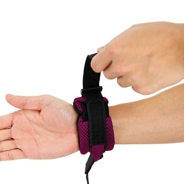 Gooby Soft Mesh Wrist Band Surfer Leash - Purple, 6 Ft - Comfortable Hands Free Leash With Elastic Band For Small, Medium And Large Dogs