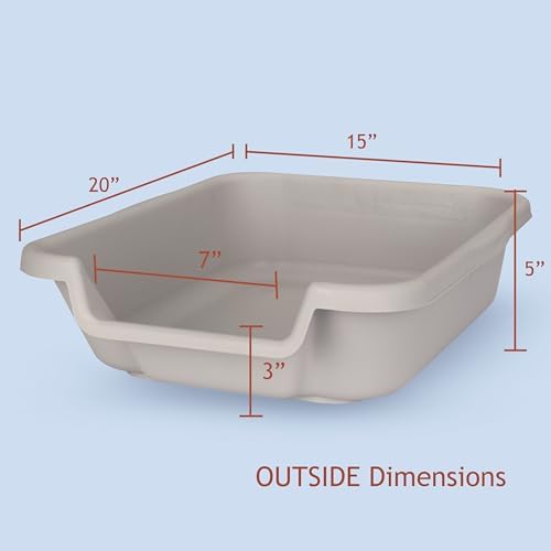 Kittygohere Senior Cat Litter Box 1 Pack, Small Misty Gray Low Entrance Kitty Litter Box, Sized For Cats Comfort, Perfect For Se