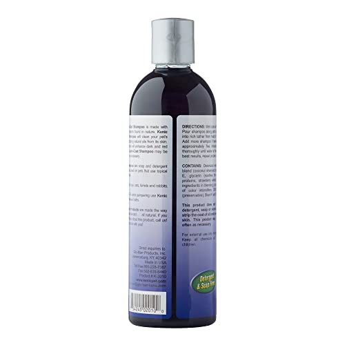 Kenic Dark Coat Dog & Cat Conditioning Shampoo - Enhances Deep Coat Color & Shine, Soap & Paraben-Free Grooming Formula, Made in
