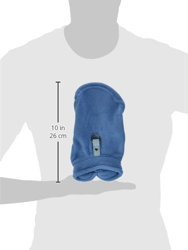 Gooby - Fleece Vest, Small Dog Pullover Fleece Jacket With Leash Ring, Blue, X-Small