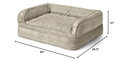 Orvis Comfortfill-Eco Couch Dog Bed, Charcoal Chevron - Medium