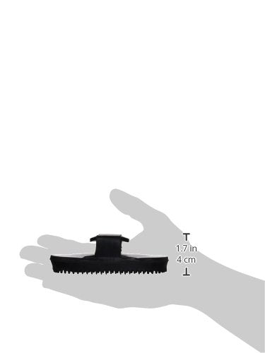 Intrepid International Soft Rubber Horse Curry Brush, Black, Small