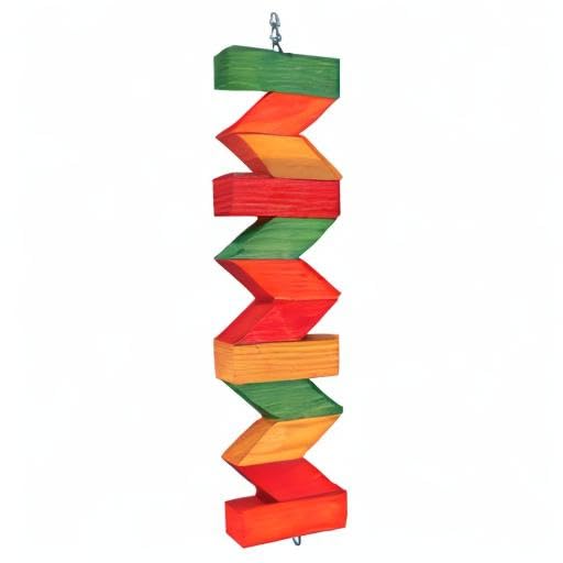 Featherland Paradise | Multi-Colored Zig Zag Chew | Bird Toys For Large Birds