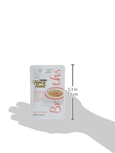 Purina Fancy Feast Lickable Wet Cat Food Broth Topper Complement, Classic With Wild Salmon and Vegetables - (Pack of 16) 1.4 oz.