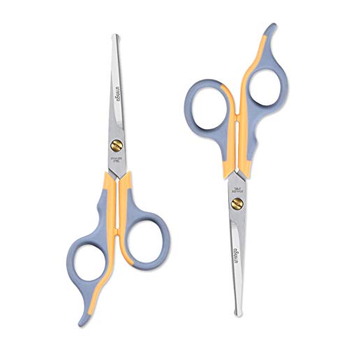 Livingo Professional Pet Grooming Scissors For Cats & Dogs, Titanium Coated Safe Rounded Tip And Micro Serrated Trimming Shears For Animal Face, Nose, Ear And Paw Hair, 2 Pack 6.5 Inch