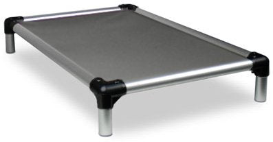Kuranda Chewproof Bed - Silver Aluminum - 35' X 23' - Heavy Duty Vinyl - Smoke