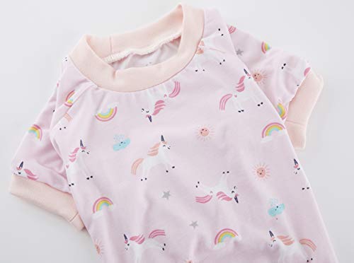 Pink Unicorn Rainbow Cat Pajamas Clothes Pjs Shirt For Pets Small,Back Length 12'