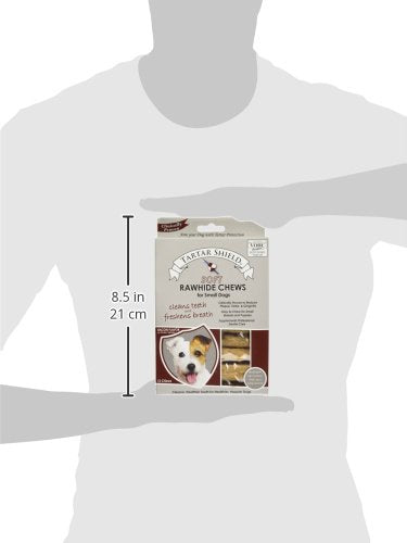 Tartar Shield Soft Rawhide Chews | Safe Dental Treats for Small Dogs | Vet VOHC Approved | Daily Bone Cleans Teeth & Gums Fresh