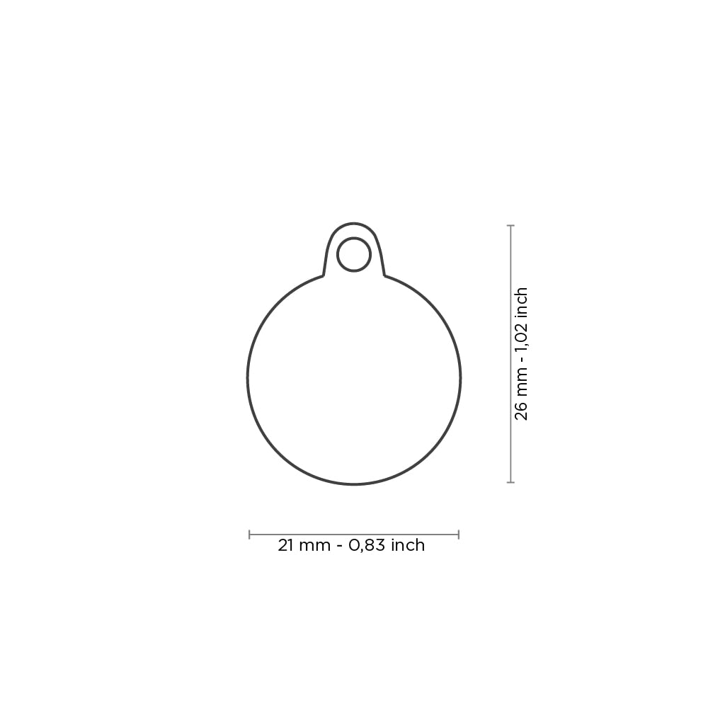 My Family Personalized Pet Id Tag Made In Italy, Small Black Circle, Free Engraving, Hand Enamelled In Metal, Basic Handmade Col