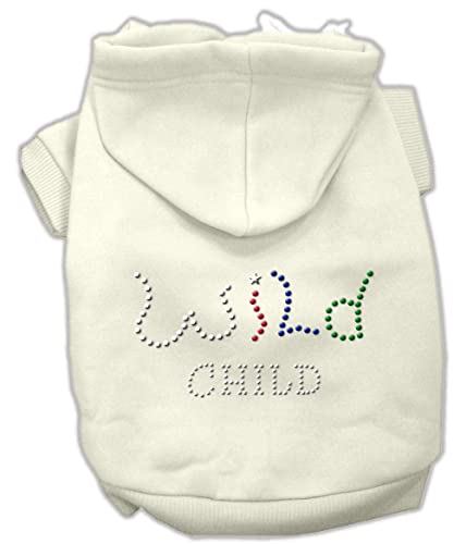 Mirage Pet Products 54-83 Xlcr Wild Child Rhinestone Cream Pet Hoodie, X-Large