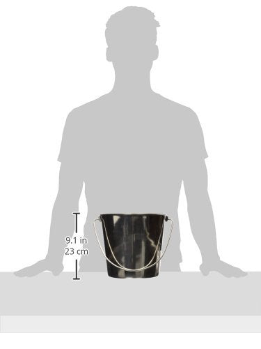 Proselect Stainless Steel Flat Sided Pails — Durable Pails For Fences, Cages, Crates, Or Kennels - 8¾', 6-Quart