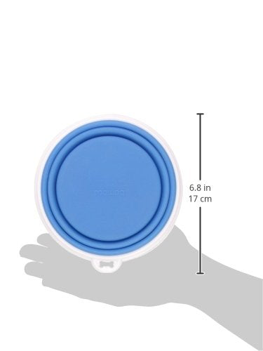 Bamboo Silicone Pop-Up Travel Bowl; Colors Vary; 6'' x 8'' x 3''