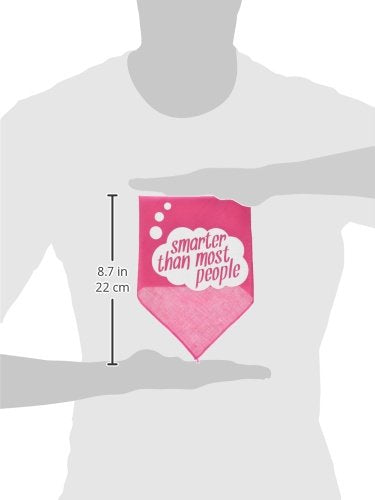 Pet and Dog Bandana Screen Printed, &quot;Smarter Than Most People&quot; Bright Pink Large