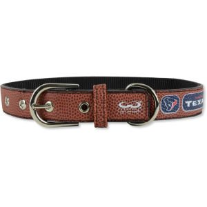 NFL Houston Texans Classic Leather Football Collar, Medium