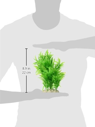 Cnz Aquarium Decor Fish Tank Decoration Ornament Artificial Plastic Plant Green (8.9-Inch Green)