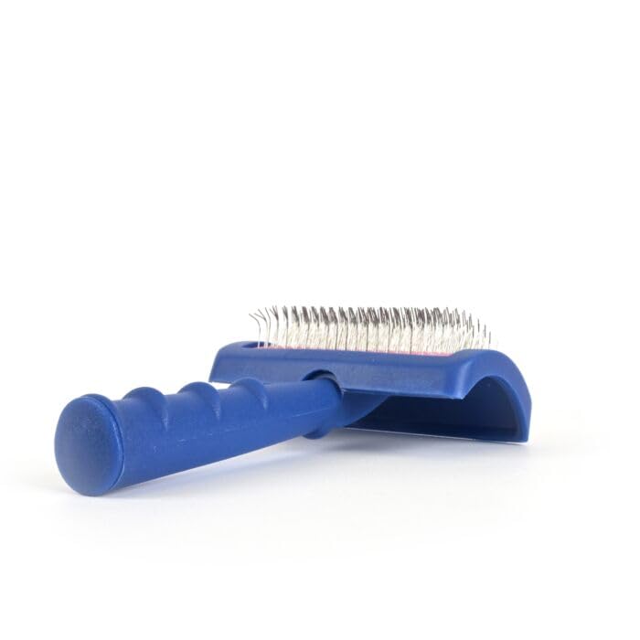 Show Tech Tuffer Than Tangles Slicker Brush For Dog Grooming With Long, Regular Pins, Medium Size, Perfect For Doodle Breeds, Angled Pins For Dematting, Remove Undercoat, Comfort Grip Handle