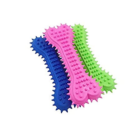 Rvpaws Dotted Flat Bone Toy For Dogs Cats And Puppies | Grinding Bite Chew Stick Bone Toy For Dog  Multicolor