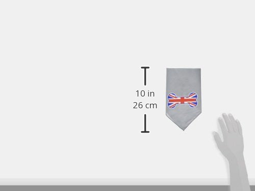 Pet and Dog Bandana Screen Printed, &quot;Bone Shaped UK Flag&quot; Grey Small