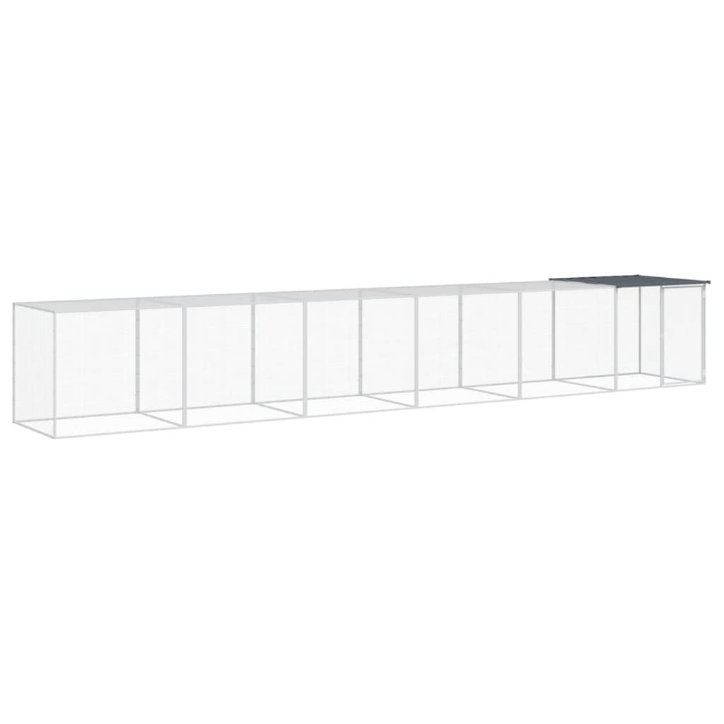 vidaXL Chicken Coop with Roof Galvanized Steel Anthracite 603x98x90 cm