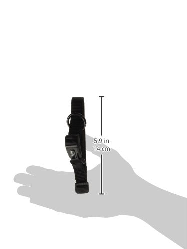 Hamilton Adjustable Nylon Dog Collar, Black, 5/8' X 12-18'