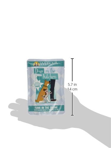 Weruva Dogs in The Kitchen, Funk in The Trunk with Chicken Breast & Pumpkin Au Jus Dog Food, 2.8Oz Pouch (Pack of 12)