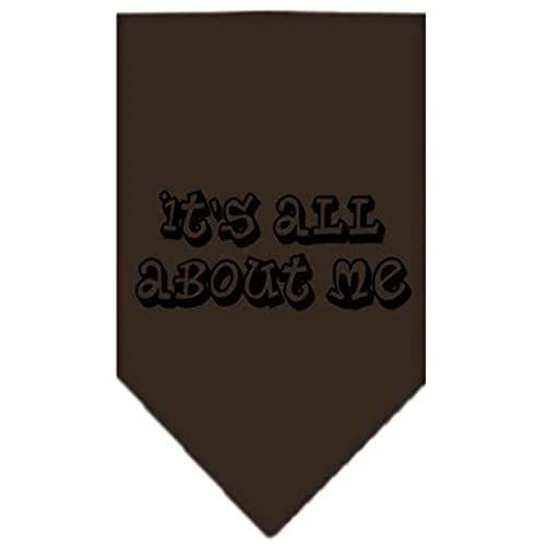 Mirage Pet Products It's All About Me Screen Print Bandana, Small, Cocoa
