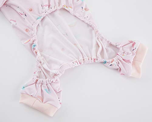 Pink Unicorn Rainbow Cat Pajamas Clothes Pjs Shirt For Pets Small,Back Length 12'