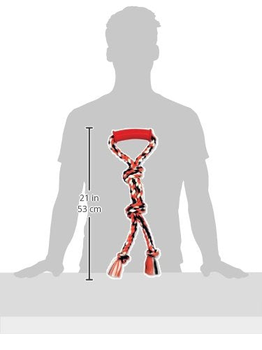 Mammoth Pet Products 43720077: Color Twin Tug Toy With Rubber Handle, Lg