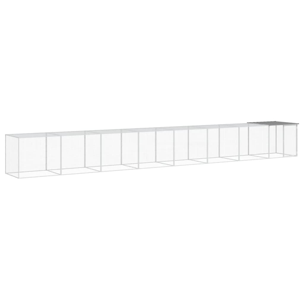 vidaXL Chicken coop with roof Galvanized steel Anthracite 805x98x90 cm