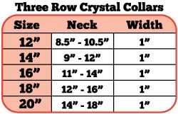 Mirage Pet Products Three Row Clear Crystal Dog Collar, Size 12, White